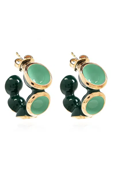 Bottega Veneta Round Earrings In Green