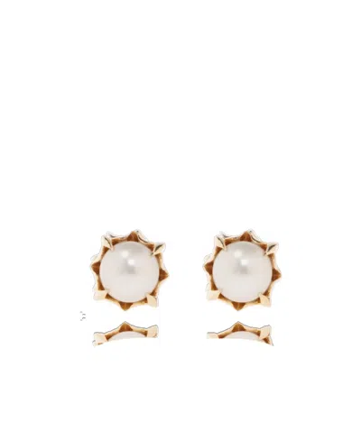 Bottega Veneta Round Earrings In Pink