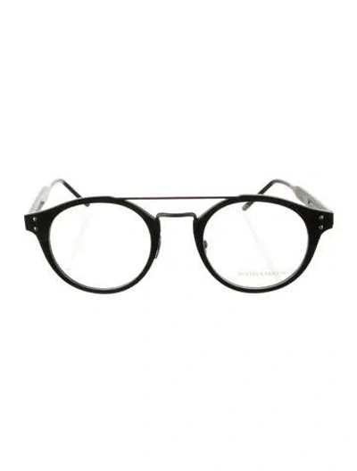 Pre-owned Bottega Veneta Round Eyeglasses In Black