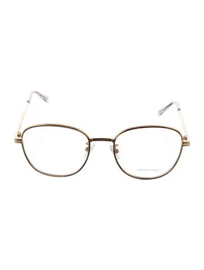 Pre-owned Bottega Veneta Round Eyeglasses In Gold