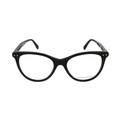Pre-owned Bottega Veneta Round-frame Acetate Optical Frames 'black Grey Transparent' | Multi-color | Women's S