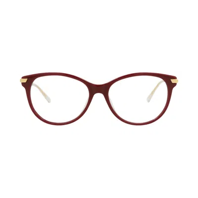 Pre-owned Bottega Veneta Round-frame Acetate Optical Frames 'burgundy Gold Transparent' | Multi-color | Women'
