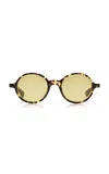 Bottega Veneta Round-frame Acetate Sunglasses In Brown