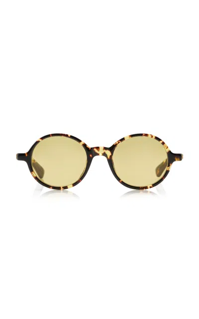 Bottega Veneta Round-frame Acetate Sunglasses In Brown