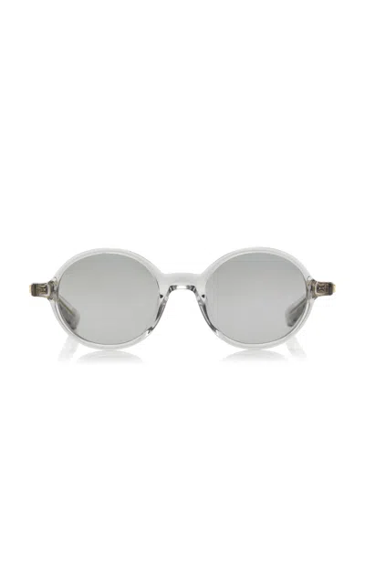 Bottega Veneta Round-frame Acetate Sunglasses In Gray