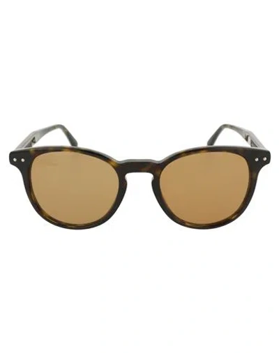 Bottega Veneta Round-frame Acetate Sunglasses Man Sunglasses Brown Size 49 Acetate