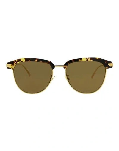Bottega Veneta Round-frame Acetate Sunglasses Sunglasses Multicolored Size 54 Acetate In Brown