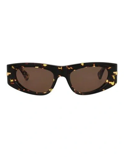 Bottega Veneta Round-frame Acetate Sunglasses Woman Sunglasses Multicolored Size 51 Acetate In Brown