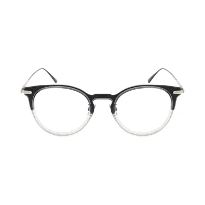 Pre-owned Bottega Veneta Round-frame Injection Optical Frames 'grey Black Transparent' | Men's Size Onesize In Gray