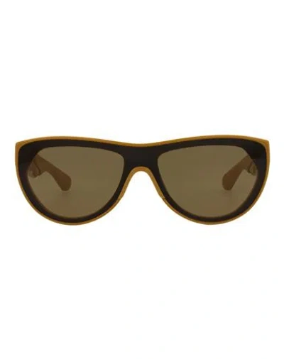 Bottega Veneta Round-frame Injection Sunglasses Sunglasses Yellow Size 99 Plastic Material In Brown