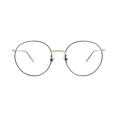Pre-owned Bottega Veneta Round-frame Metal Optical Frames 'black Transparent' | Multi-color | Women's Size One