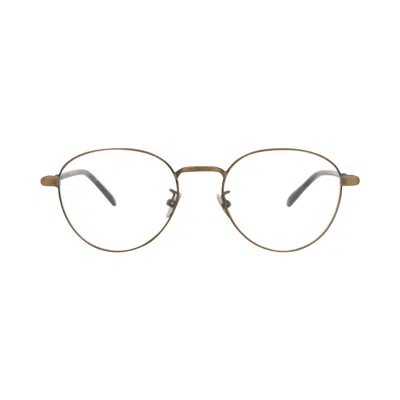 Pre-owned Bottega Veneta Round-frame Metal Optical Frames 'bronze Transparent' | Multi-color | Men's Size Ones