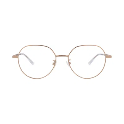 Pre-owned Bottega Veneta Round Frame Metal Optical Frames 'gold/transparent' | Men's Size Onesize