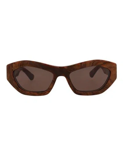 Bottega Veneta Round-frame Recycled Acetate Sunglasses Woman Sunglasses Brown Size 54 Acetate