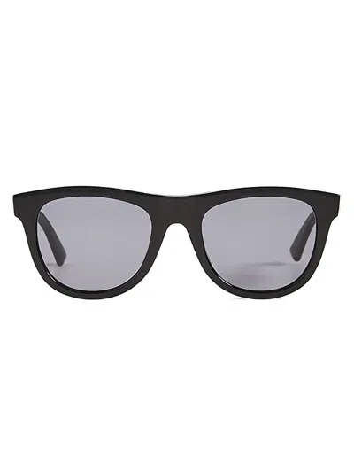Bottega Veneta Round Frame Sunglasses In 001 Black Black Grey