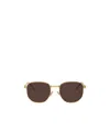 Bottega Veneta Rectangle Metal Sunglasses In Brown