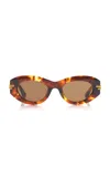 Bottega Veneta Round-frame Tortoiseshell Acetate Sunglasses In Brown