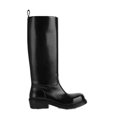Bottega Veneta Round Head And Knee Boots In Black