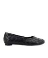 Bottega Veneta Intrecciato Lambskin Ballet Flat In Black