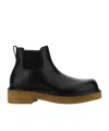 Bottega Veneta Sophisticated Leather Ankle Boots For Men In Black