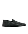 Bottega Veneta Intrecciato Full-grain Leather Slippers In Black