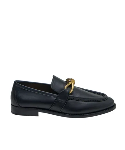Bottega Veneta Astaire Crinkled Leather Loafers In Black