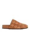 Bottega Veneta Caramel Brown Leather Reggie Suede Mules In Brown