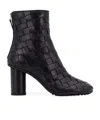 Bottega Veneta Dark Brown Leather Atomic Ankle Boots In Black