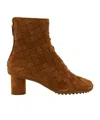 Bottega Veneta Atomic Intrecciato Suede Ankle Boots In Brown