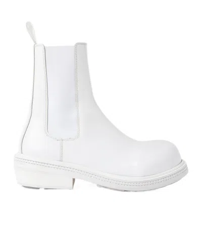 Bottega Veneta Round-head Short Boots In White