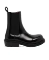 Bottega Veneta Polished Finish Black Ankle Boots With Elastic Side Panels In Black