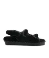 Bottega Veneta Round-headed Flat Sandals In Black