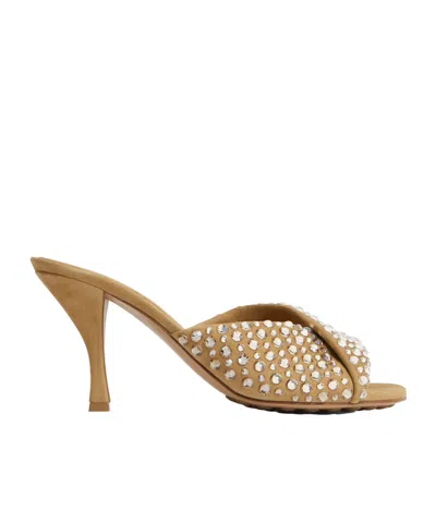 Bottega Veneta Round-headed High-heeled Sandals In Brown