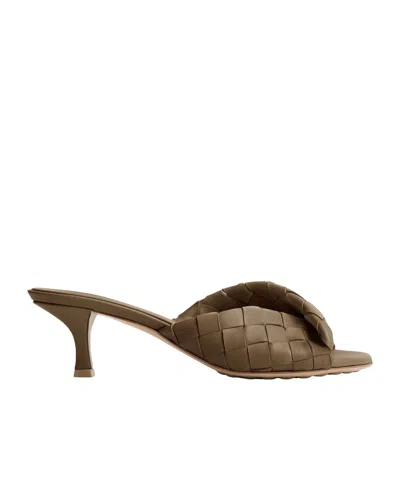 Bottega Veneta Round-headed High-heeled Sandals In Green