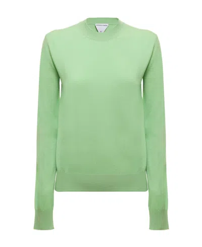Bottega Veneta Round-neck Cashmere Jumper In Green