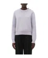 Bottega Veneta Round-neck Knitted Sweater In Gray