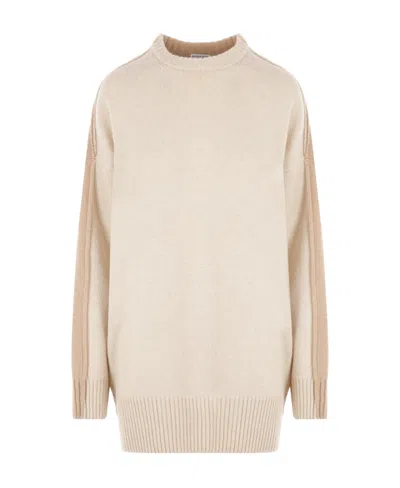 Bottega Veneta Round-neck Sweater In Neutral