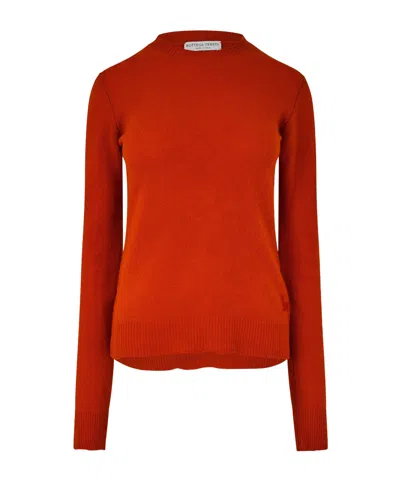 Bottega Veneta Round Neck Sweater In Red