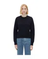 Bottega Veneta Round Neck Woolen Sweater In Black