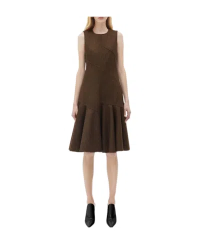 Bottega Veneta Round-necked Sleeveless Dress In Black