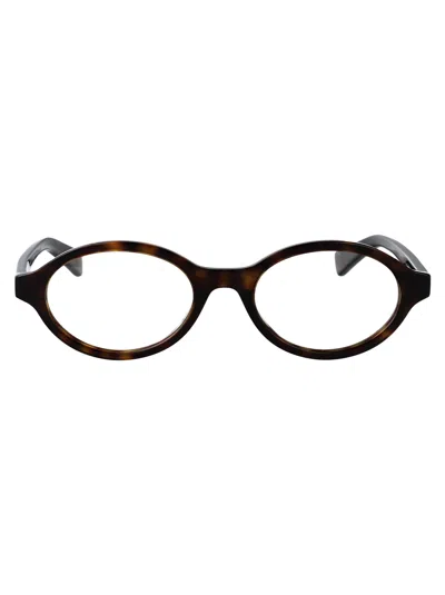 Bottega Veneta Havana-havana-transparent Acetate Glasses In Brown
