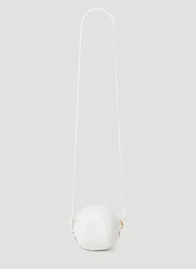 Bottega Veneta Round Shoulder Bag In White