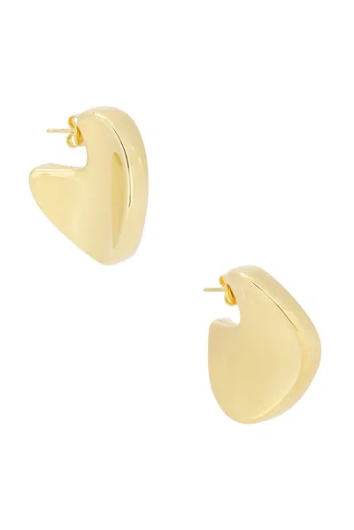 Bottega Veneta Round Sterling Silver Earrings In Yellow Gold