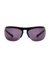 Bottega Veneta Round Sunglasses In Black & Grey