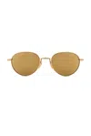 Bottega Veneta Round Sunglasses In Gold