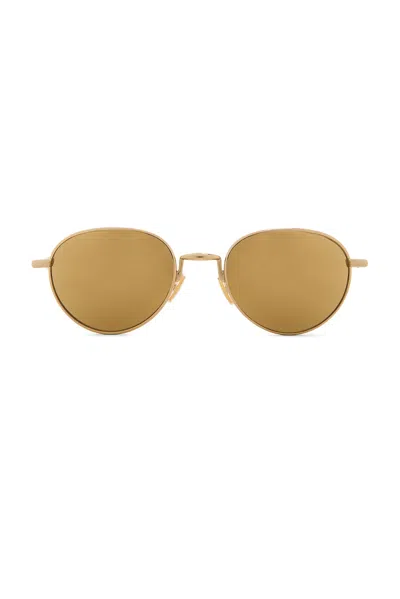 Bottega Veneta Round Sunglasses In Gold