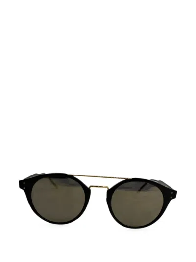 Pre-owned Bottega Veneta Round Tinted Sunglasses In Black