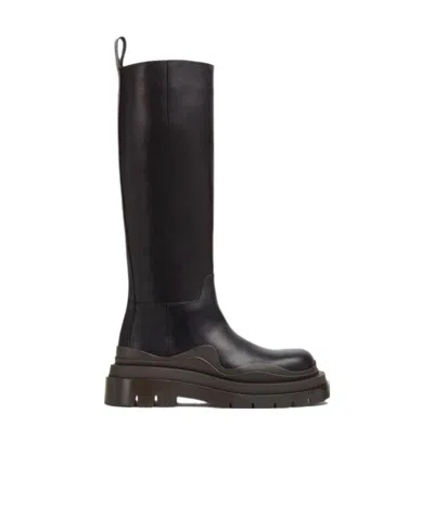 Bottega Veneta Round-toe Knee-high Boots In Black