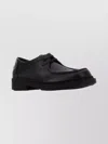 Bottega Veneta Round Toe Lace-up Shoes With Rubber Sole In Black