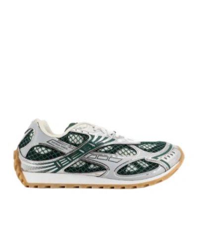 Bottega Veneta Dynamic Orbit Sneakers Featuring Mesh Panels In Green